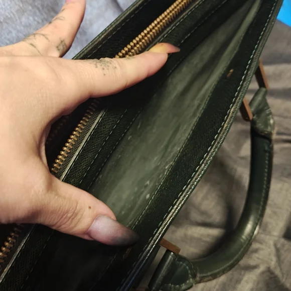 Louis Vuitton Green Taiga Leather Briefcase